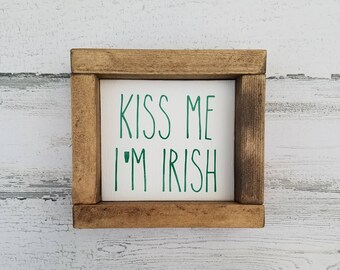 St. Patrick's Day Decor Collection - St. Patty's Decor - Mini Tiered Trey Wood Signs - Farmhouse Decor - Shamrock - Kiss Me - Lucky - Pinch