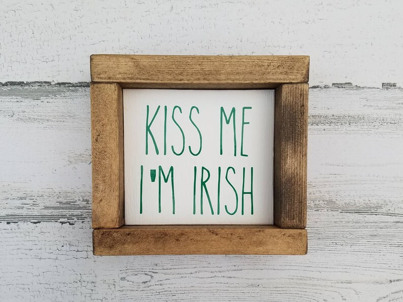 St. Patrick's Day Decor Collection St. Patty's Decor Mini Tiered Tray Wood Signs Farmhouse Decor Shamrock Kiss Me Lucky Pinch image 3