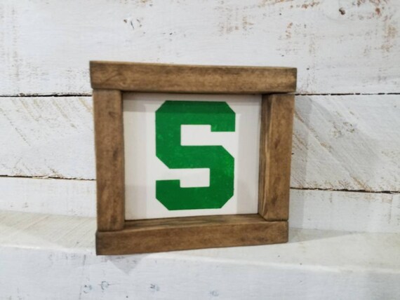 MSU Spartan Mini Framed Sign - MSU Collecter Sign - Officially Licensed Product #8115- College Dorm Student Fan Gift Graduation Gift