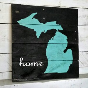 Michigan Home Wood Sign | Michigan |michigan Decor | Farmhouse Decor ...
