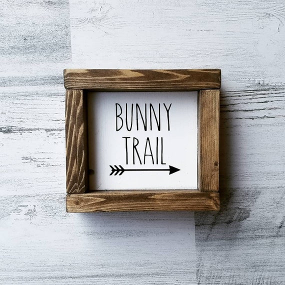 Easter Decor Collection - Spring Decor - Mini Tiered Trey Wood Signs - Farmhouse Decor - Bunny - Easter Bunny - Bunny Trail - Hoppy Easter