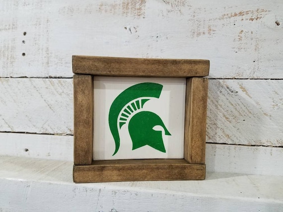 MSU Spartan Mini Framed Sign - MSU Collecter Sign - Officially Licensed Product #8115- College Dorm Student Fan Gift Graduation Gift