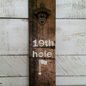 19 Loch-Golf Dekor-Golf Flaschenöffner-Mann Höhle-Bar Dekor-Holz Golf Flaschenöffner