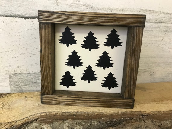 Layered Christmas Tree sign -  Pine Tree - Christmas Decor - Farmhouse Christmas - Winter - Christmas Gift - Small Mini Wood Framed Sign