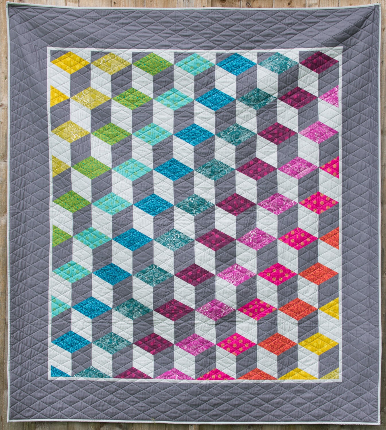The Cubes Quilt Pattern Etsy
