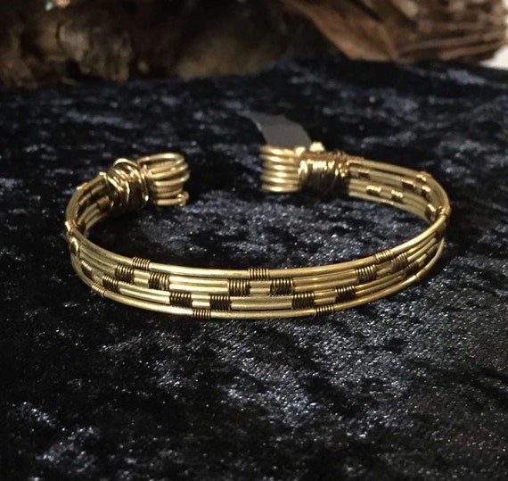 Bronze gold bracelet ancient egyptian unisex mens wrist cuff Etsy