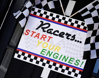 Race Car Party Racers Start Your Engines 8 5 X Etsy