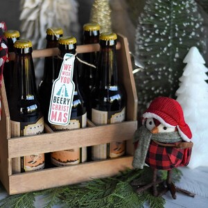Weihnachten Bierflasche Geschenkanhänger - SOFORTIGER DOWNLOAD PDF Mann Geschenk für Mann, Bruder, Vater, 6er-Pack, Frohe Feiertage, , Season's Greetings
