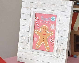 Gingerbread House Decorating Party Sweet Treats 4x6 Instant Download Printable PDF Sign, Holiday Kids, Christmas, Winter, Candy, Sweet