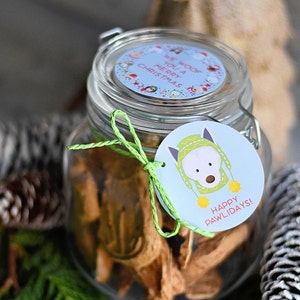 Dog Holiday Gift Tags - INSTANT DOWNLOAD PDF,  Dog Tags Printable, Puppy Christmas Gift Giving, Holidays, Happy Pawlidays, Woof, Dog Treats