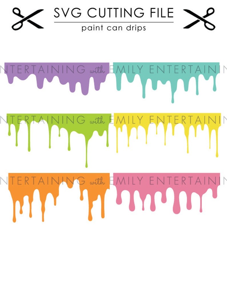 Paint Can Drips SVG Cutting File Instant Download Art Party image 5.