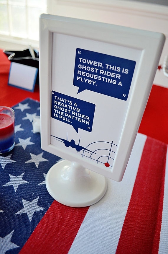 Top Gun Inspired - 4 x 6 Table Top Sign - Maverick Fly By Request, Top Gun Party Il_570xn