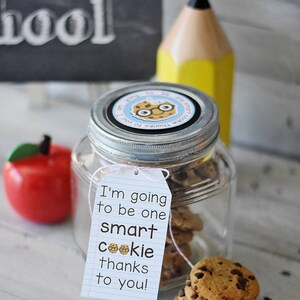Back to School Teacher Gift, Smart Cookie Printable PDF Gift Tag ...