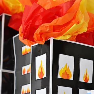 Burning Building Fire in Windows Printable PDF Instant Download for ...