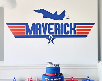 Top Gun Inspired Party "Maverick" Cake Table Backdrop, Dessert Party Table Background - DIGITAL DOWNLOAD 36" x 48" PDF, Instant Download