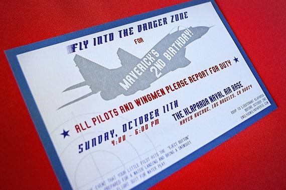 Top Gun Inspired Custom Printable Pdf Birthday Party Invitation A9