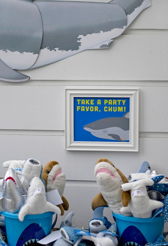 Shark Party 8"x10" Digital Printable PDF Tabletop sign, Instant ...