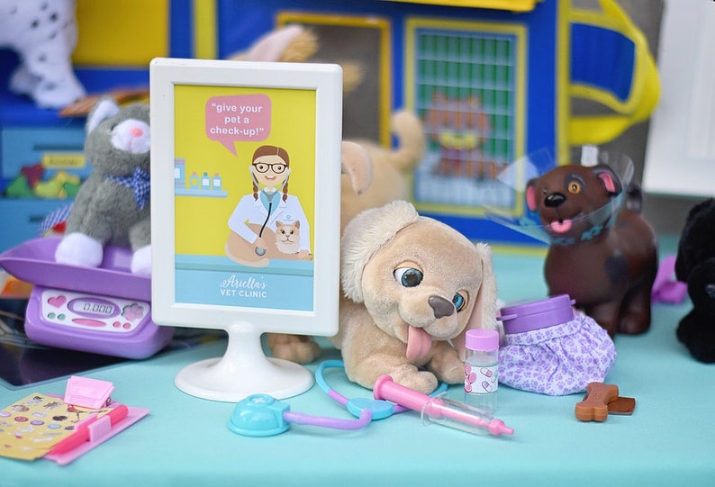 Puppy Kitten Birthday Party 16 x 20 Printable Digital image 6