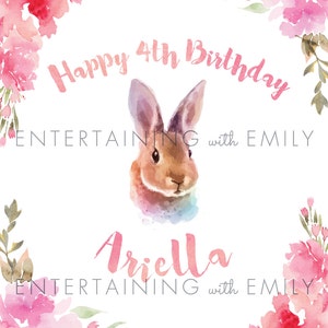 Bunny Party CUSTOM Happy Birthday Sign, PRINTABLE PDF File, It's Some ...