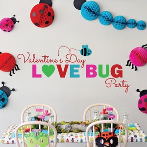 Love Bug Party Please Take A Favor, Printable PDF 4 x 6 Valentine's Day Birthday Gender Neutral, Insects, Butterflies, Lady Bug, Goody Bag image 2