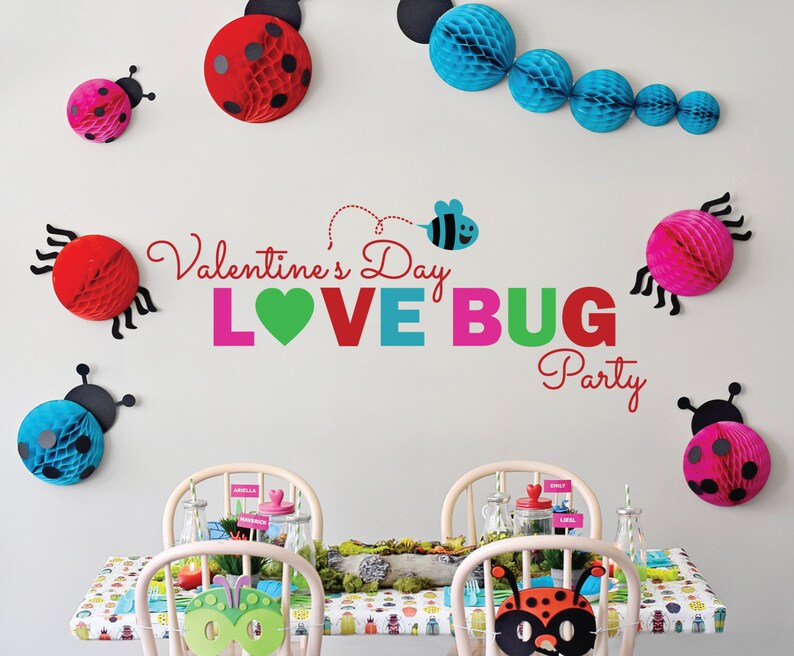 Love Bug Party Please Take A Favor, Printable PDF 4 x 6 Valentine's Day Birthday Gender Neutral, Insects, Butterflies, Lady Bug, Goody Bag image 2