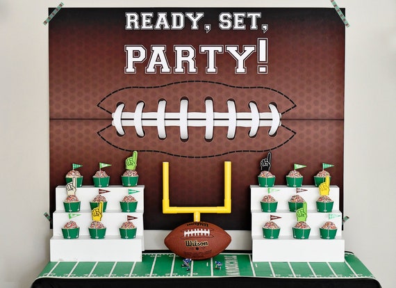 Football Party Backdrop Background Cake Table 36x48 Instant Download Digital Printable PDF Dessert Buffet Table Superbowl Kickoff, Game Time Il_570xn