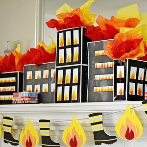 Burning Building Fire in Windows Printable PDF Instant Download for ...