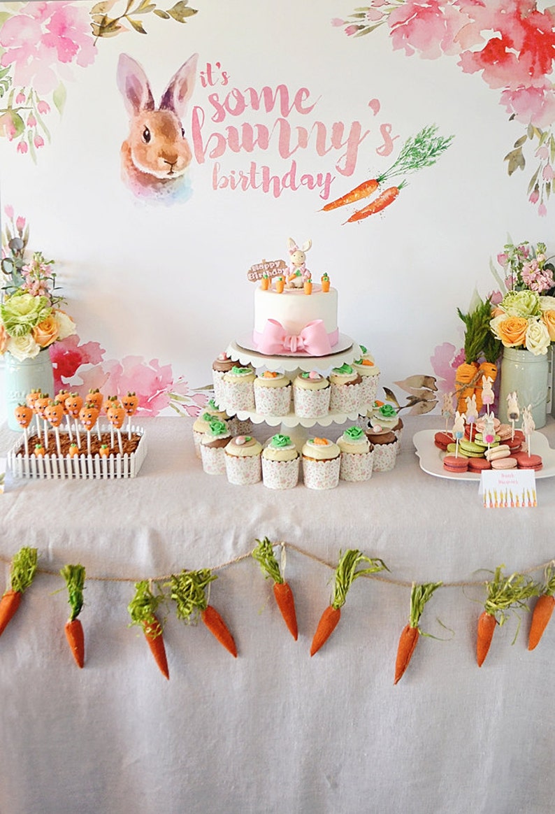 Bunny party custom happy birthday sign printable pdf file etsy