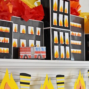 Flame and Fireman Boot Banner Printable PDF Instant Download for Fire ...