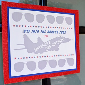 High Flying Ace Aviator CUSTOM Fly into the Danger Zone 8&quot;x10&quot; Printable Download PDF Sign, Goose, Aviators, Airplane, Fighter Jet, Pilot