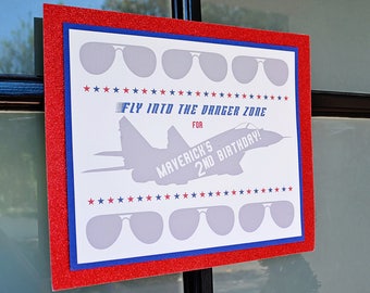 High Flying Ace Aviator CUSTOM Fly into the Danger Zone 8"x10" Printable Download PDF Sign, Goose, Aviators, Airplane, Fighter Jet, Pilot