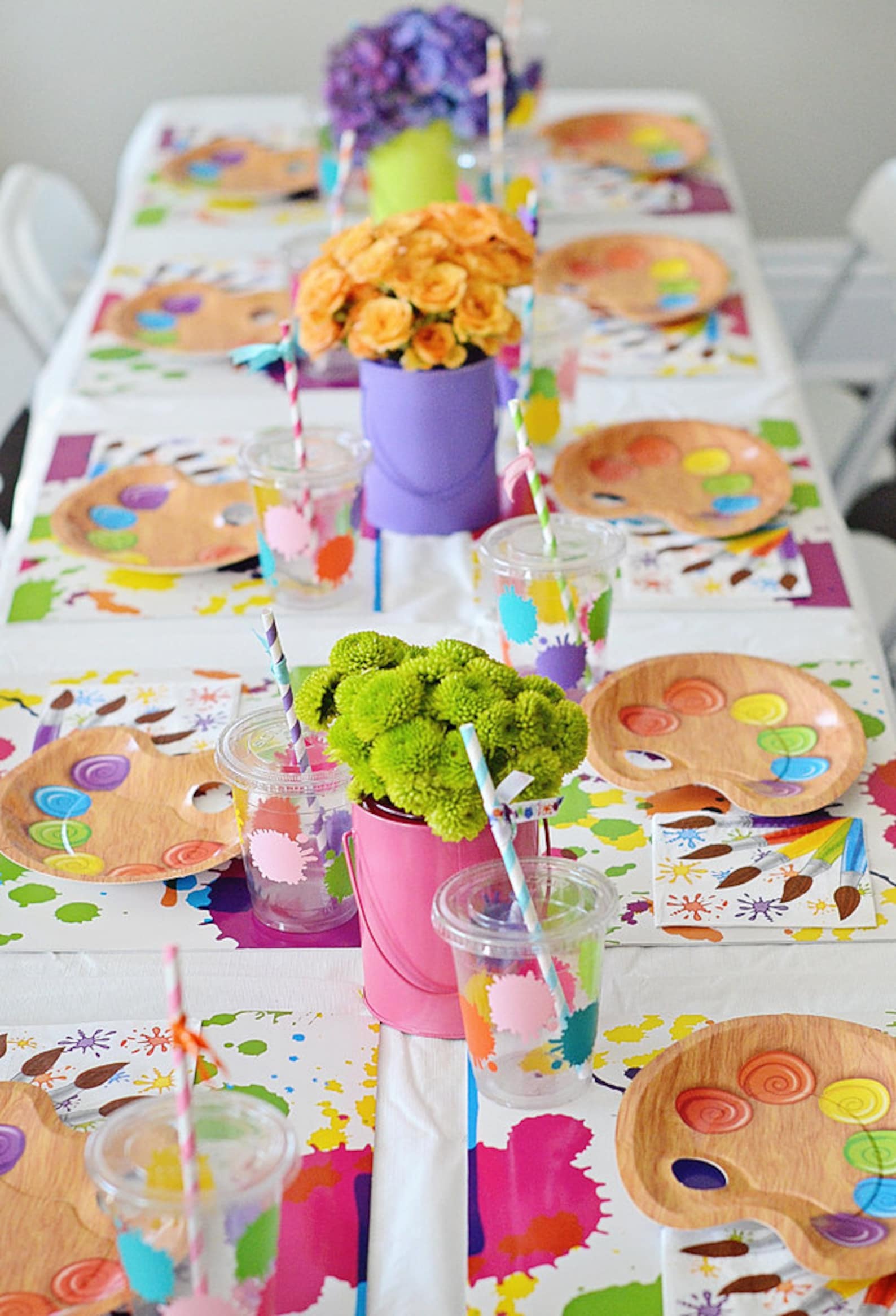 Art Party Paint Palette Custom Invitation A7 Size Artist Etsy