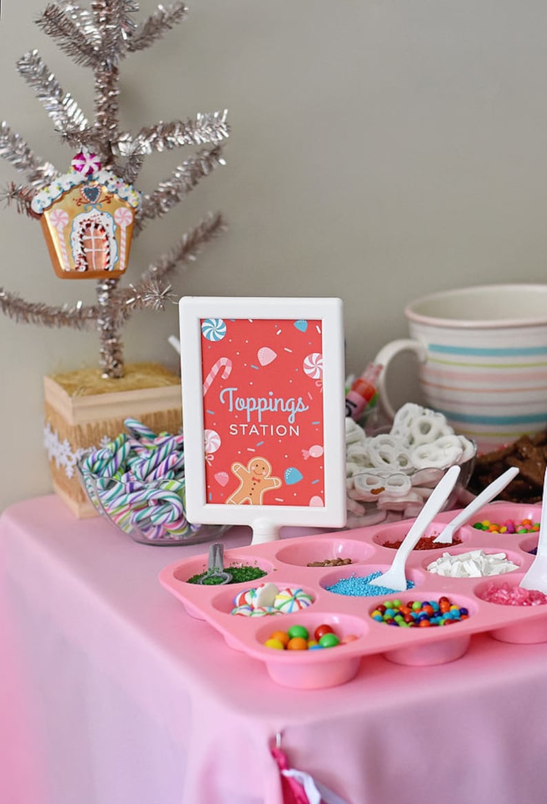 Gingerbread House Decorating Party Toppings Station 4x6 Etsy
