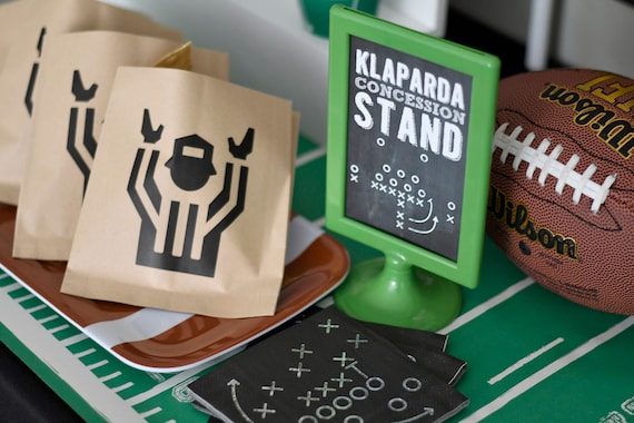 Football Concession Stand Sign CUSTOM NAME 4" x 6" PDF Digital Download Superbowl Chalkboard, Plays X's and O's Dessert or Buffet Table Sign Il_570xn