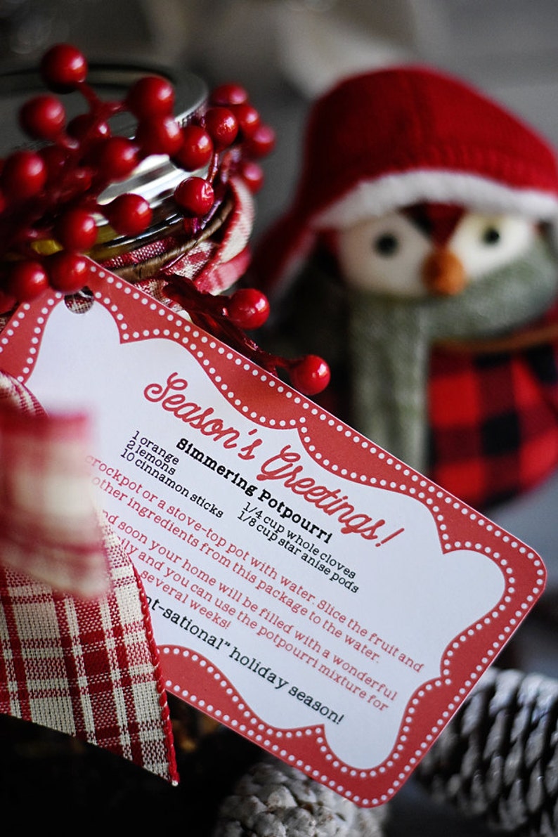 Simmering Potpourri Gift Tags INSTANT DOWNLOAD PDF Hostess Etsy