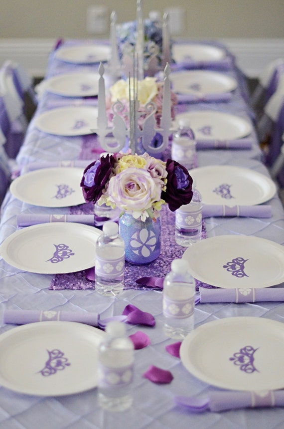 Lavender Princess Party, Silverware wraps, INSTANT DOWNLOAD, Lavender