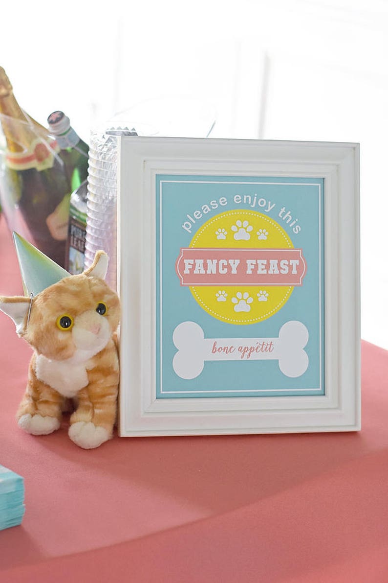 Puppy Kitten Birthday Party 8x10 INSTANT DOWNLOAD image 1
