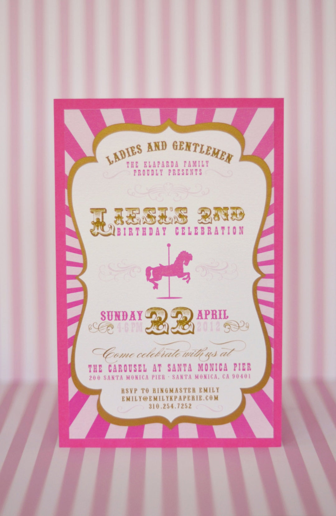 Carousel Party Printable Birthday Invitation, Circus Merry Go Round ...