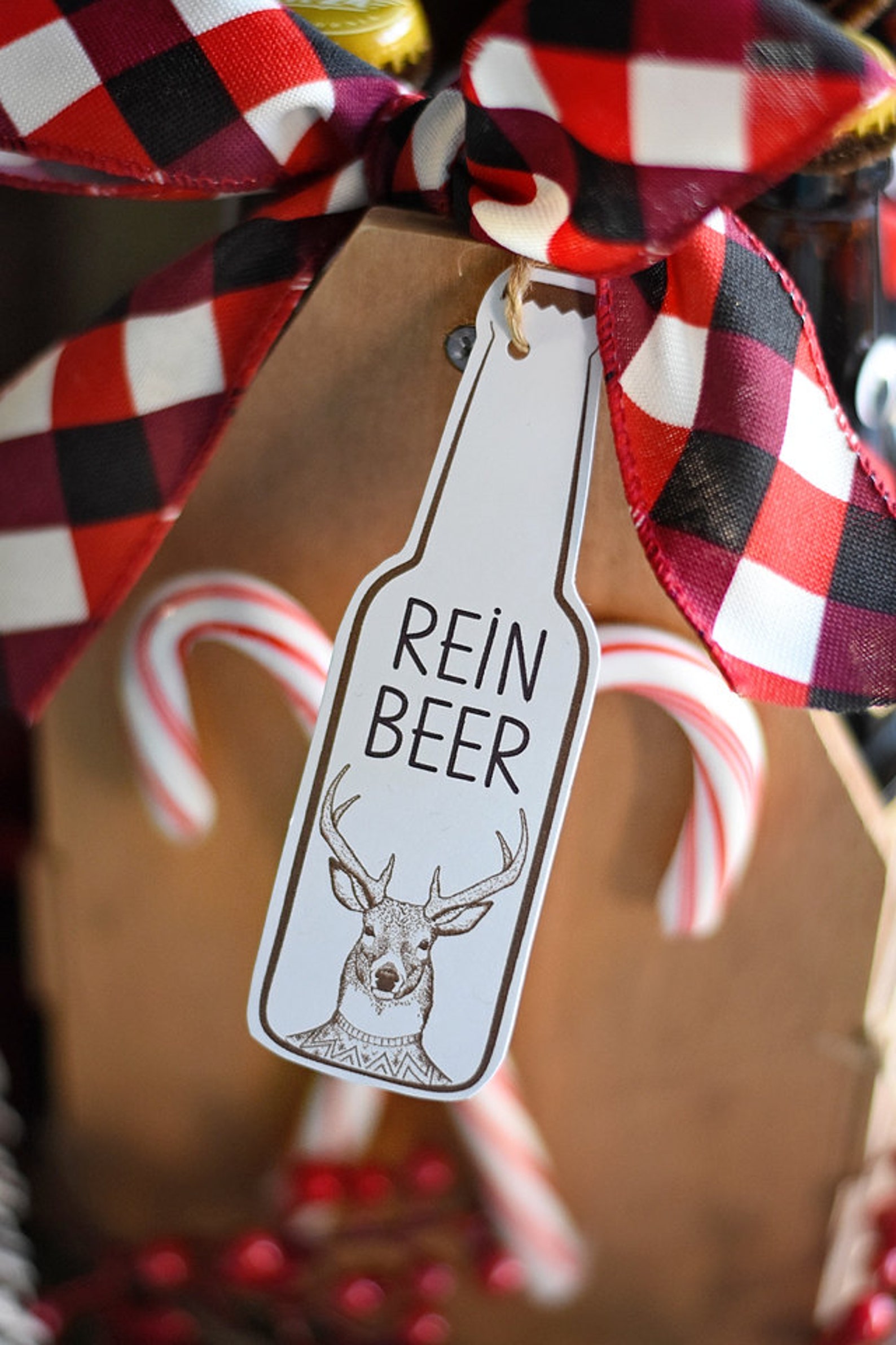 Christmas Beer Bottle Gift Tags INSTANT DOWNLOAD PDF Man | Etsy