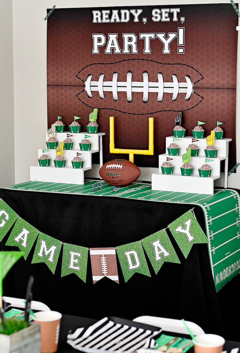 Football Party Backdrop Background Cake Table 36x48 Instant - Etsy