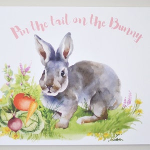 Pin the Tail on the Bunny, Bunny Party Watercolor 16&quot; x 20&quot; Sign - INSTANT DIGITAL DOWNLOAD Printable Pdf, It&#39;s Some Bunny&#39;s Birthday