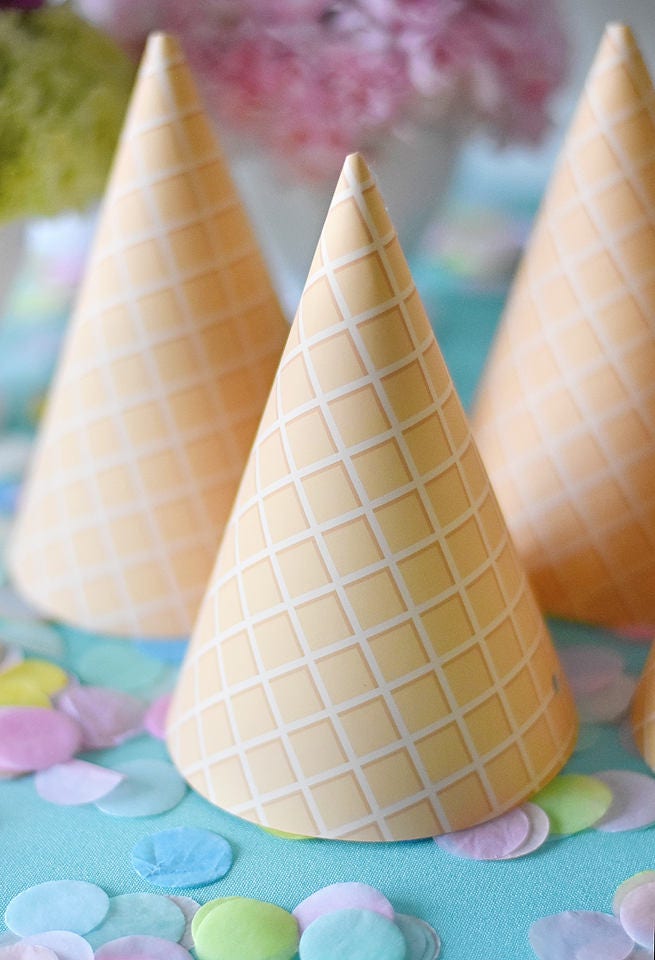 Ice Cream Sprinkle Party Waffle Cone 