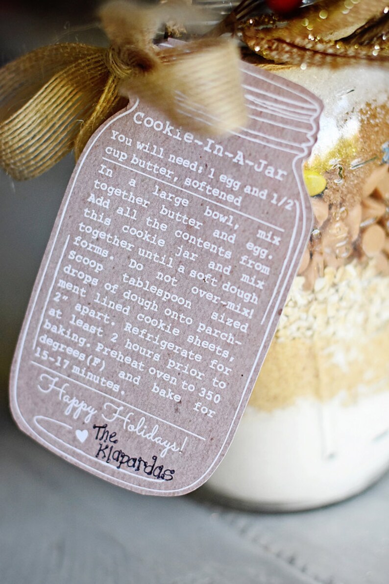Cookie in a Jar Gift Tags INSTANT DOWNLOAD PDF Hostess or Etsy