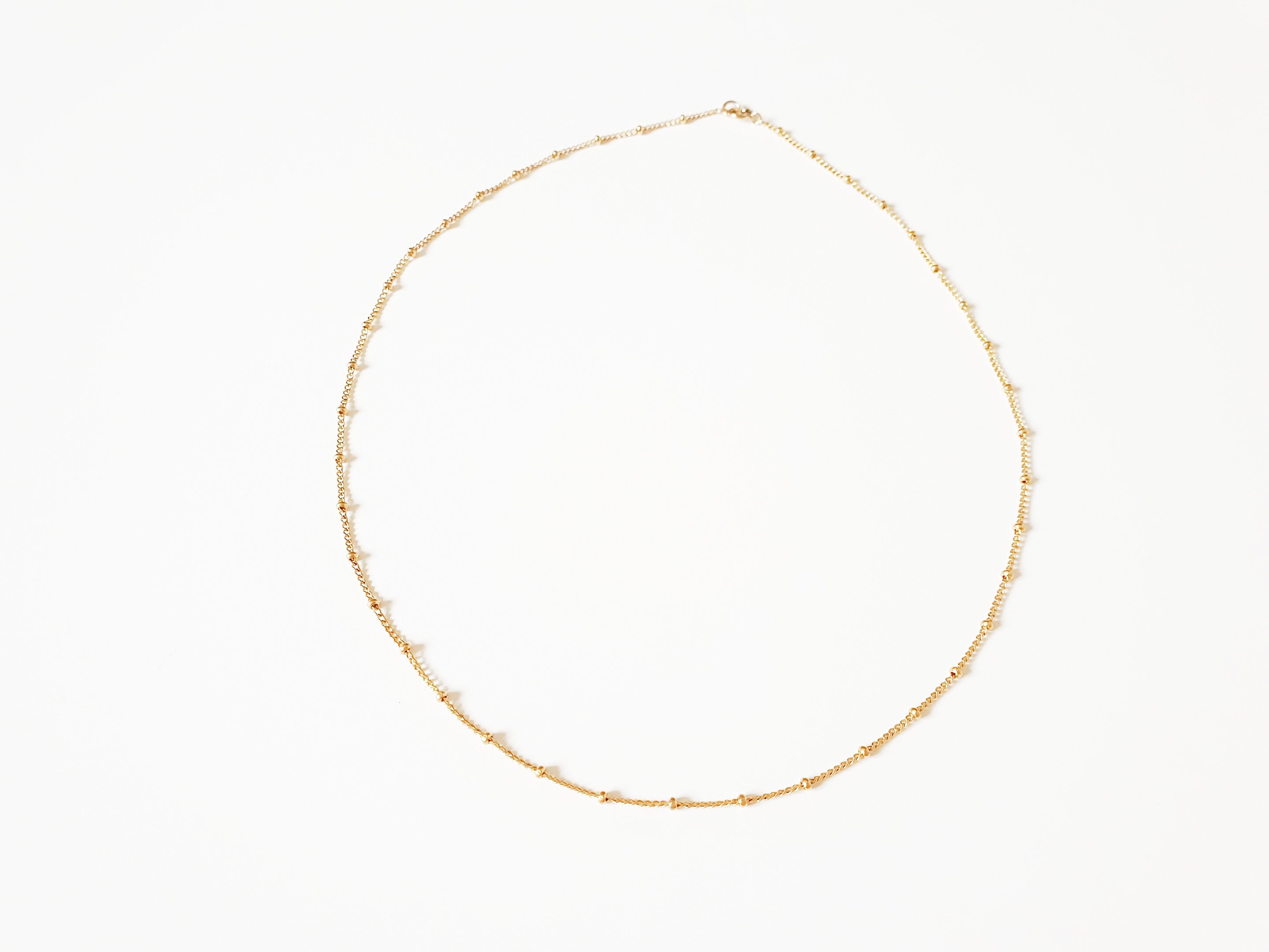 Dainty balls chain necklace Minimalist gold necklace Tiny Etsy