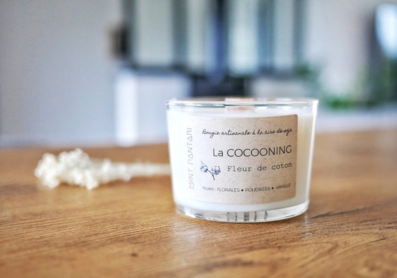 Cotton Flower Scented Soy Candle Natural Handmade Candle Etsy