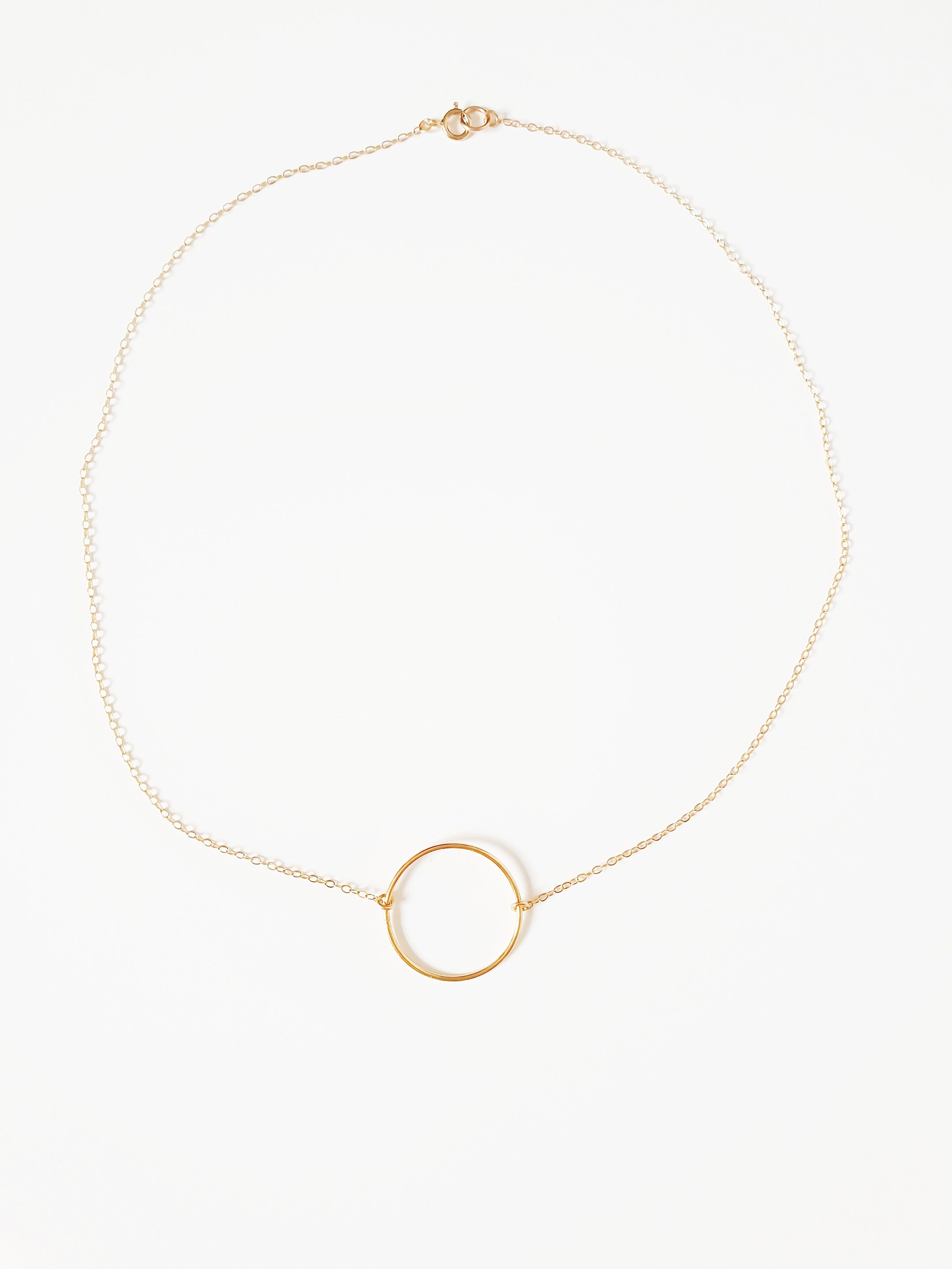 Circle Gold Necklace Minimalist and Dainty Necklace | Etsy