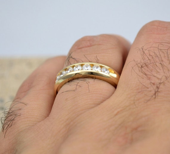 1 carat mens wedding band deals