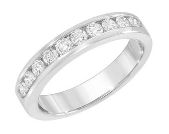0,50ct labgrown diamantkanalfattad vigselring/diamantjubileumsring/diamantvigselring/jubileumsring/ring med 10 stenar