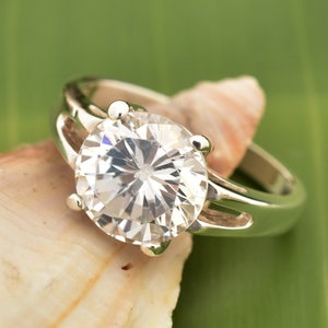 Sterling Silber 3,50 ct weiß Zirkonia Ring/Silber Ring/Sterling Silber Verlobungsring/Urlaub Geschenk