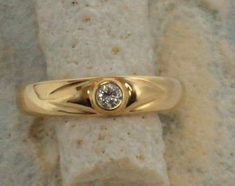 YELLOW gold engagement Band, Wedding Ring, Solitaire Ring, Diamond Ring, Promise Ring,  , Diamond Band, Gemstone Ring